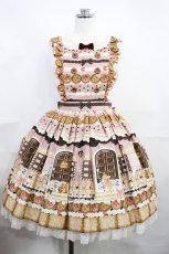 画像1: Angelic Pretty / Sweet Cream Houseエプロン風スカート Free ラズベリー H-26-09-15-1008-AP-SK-NS-ZH (1)