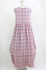 画像3: Jane Marple / French madras drape ribbons dress M ピンク H-26-09-15-056-JM-OP-AK-ZH (3)