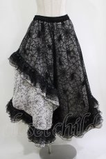 画像1: Qutie Frash / 蜘蛛メッシュロングスカート  黒×白 H-26-09-15-058-QU-SK-AK-ZH (1)