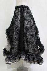 画像2: Qutie Frash / 蜘蛛メッシュロングスカート  黒×白 H-26-09-15-058-QU-SK-AK-ZH (2)