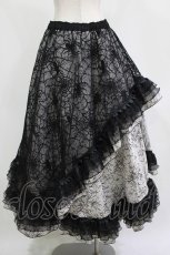 画像3: Qutie Frash / 蜘蛛メッシュロングスカート  黒×白 H-26-09-15-058-QU-SK-AK-ZH (3)