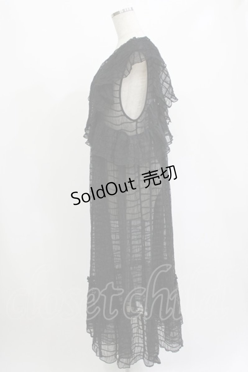 画像2: merry jenny / ラッフルティアードシアーワンピース  ブラック H-26-09-15-060-LO-OP-KB-ZH (2)