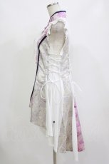 画像2: Qutie Frash / 胸開きチャイナワンピ  白×ピンク H-26-09-15-077-QU-OP-AK-ZH (2)
