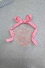 画像3: Emily Temple cute / ロゴ刺繍リボンニットカーディガン  サックス H-26-09-16-1034-ET-TO-AK-ZH (3)