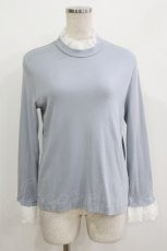 画像1: Jane Marple / High-gauge fraise pleats lace collar pullover M ブルーグレー H-26-09-16-1035-JM-TO-AK-ZH (1)