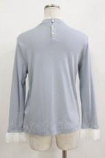 画像2: Jane Marple / High-gauge fraise pleats lace collar pullover M ブルーグレー H-26-09-16-1035-JM-TO-AK-ZH (2)