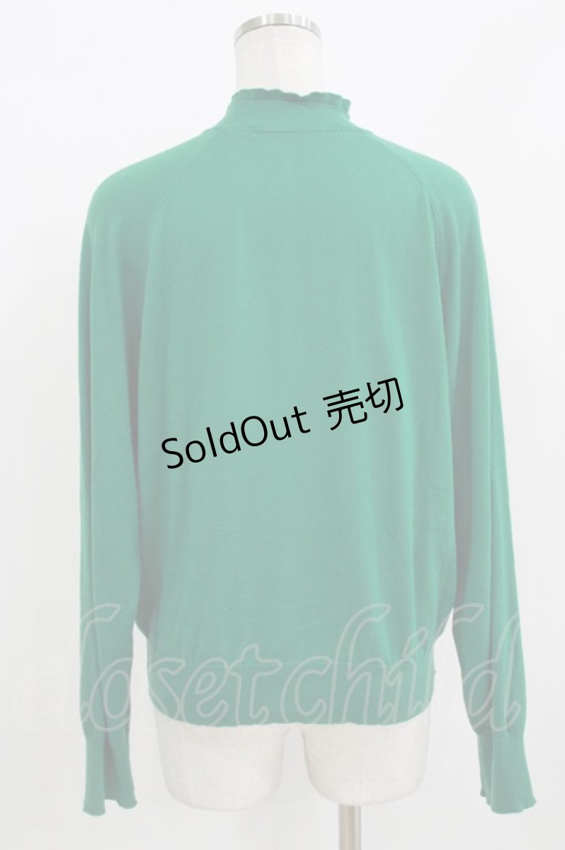 画像2: Jane Marple Dans Le Salon / Cotton-cashmere turtleneck sweater  グリーン H-26-09-16-1041-JM-TO-KB-ZH (2)