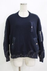画像1: Jane Marple Dans Le Salon / Back matelasse sweatshirt M ネイビー H-26-09-16-1047-JM-TO-AK-ZH (1)