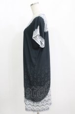 画像2: abilletage / トロンプルイユTシャツワンピース（レースセーラー）  ブラック H-26-09-16-1012-GO-OP-KB-ZH (2)