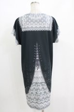 画像3: abilletage / トロンプルイユTシャツワンピース（レースセーラー）  ブラック H-26-09-16-1012-GO-OP-KB-ZH (3)