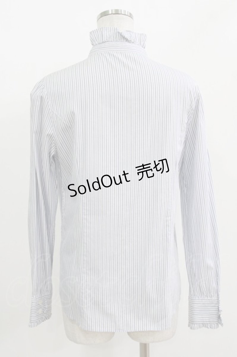 画像3: Jane Marple / Stripe frill blouse M ブルー H-26-09-16-1022-JM-BL-AK-ZH (3)