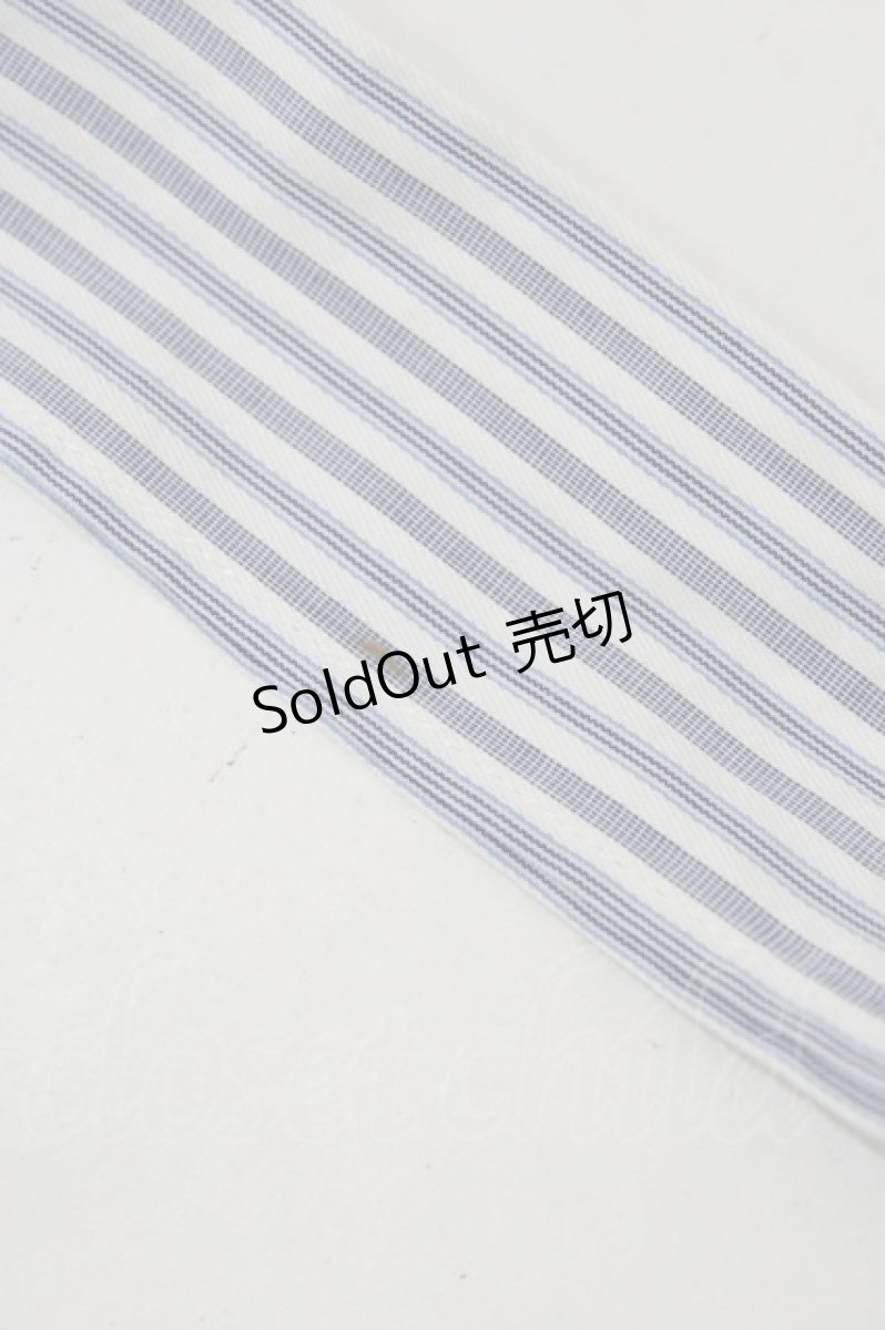 画像4: Jane Marple / Stripe frill blouse M ブルー H-26-09-16-1022-JM-BL-AK-ZH (4)