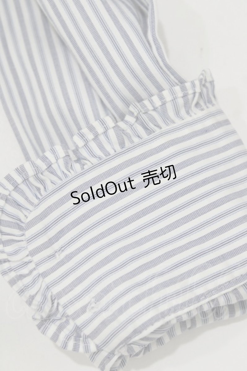画像5: Jane Marple / Stripe frill blouse M ブルー H-26-09-16-1022-JM-BL-AK-ZH (5)