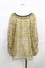 画像2: axes femme / イカリ柄シフォンブラウス M ブラウン H-26-09-16-015-AX-BL-YZ-ZH (2)