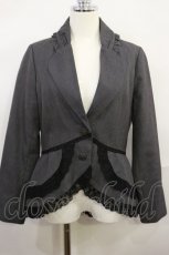 画像1: axes femme / レース配色フィッシュテールジャケット M グレー H-26-09-16-023-AX-JA-YZ-ZH (1)