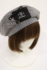 画像1: DimMoire / 闘心ベレー帽  ブラックチェック H-26-09-16-028-0-AC-NS-ZH (1)