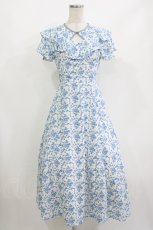 画像1: an another angelus / フロント開き小花柄ラッフルワンピース Free off white × blue H-26-09-17-022-CA-OP-NS-ZH (1)