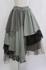 画像1: axes femme / 異素材イレヘムロングスカート M カーキ H-26-09-17-034-AX-SK-YZ-ZH (1)