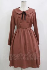 画像1: Fi.n.t / リボンタイ付きダブル釦ワンピース Free BROWN H-26-09-17-040-CA-OP-NS-ZH (1)