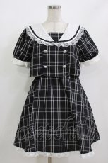 画像1: Lovely Tency / かえきゅん/セーラーカラーツーピース風ワンピース M ブラック H-26-09-17-042-LO-OP-NS-ZH (1)
