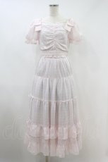 画像1: evelyn / 肩リボンシフォンロングセット Free ピンク H-26-09-17-1029-LO-OP-NS-ZH (1)