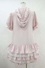 画像2: Lolime by mellfy memory / hooded frill ruffle mini dress M ピンク H-26-09-17-1030-LO-OP-NS-ZH (2)