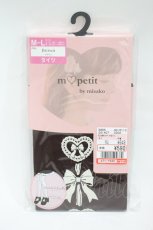 画像1: m petit by misako / ECAMタイツハートリボン M~L ブラウン H-26-09-17-1007-LO-ZA-NS-ZH (1)
