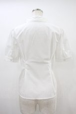 画像2: tocco closet / 立体フラワーモチーフ襟付きウエストタックブラウス M 白 H-26-09-17-1047-LO-BL-NS-ZH (2)