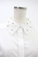 画像3: tocco closet / 立体フラワーモチーフ襟付きウエストタックブラウス M 白 H-26-09-17-1047-LO-BL-NS-ZH (3)