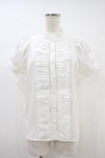 画像1: tocco closet / パール釦ハシゴレース×スカラップフリルブラウス M 白 H-26-09-17-1048-LO-BL-NS-ZH (1)