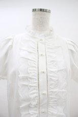 画像3: tocco closet / パール釦ハシゴレース×スカラップフリルブラウス M 白 H-26-09-17-1048-LO-BL-NS-ZH (3)