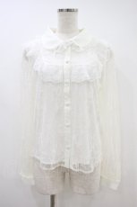画像1: Honey Cinnamon / ツイードドッキングレースブラウス Free 白 H-26-09-17-1049-LO-BL-NS-ZH (1)