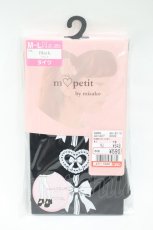 画像1: m petit by misako / ECAMタイツハートリボン M~L ブラック H-26-09-17-1008-LO-ZA-NS-ZH (1)