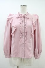 画像1: tocco closet / ラッフルフリルリボンブラウス M ピンク H-26-09-17-1054-LO-BL-NS-ZH (1)