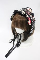 画像1: metamorphose / Wonder Card Alice あみあげヘッドドレス  ブラック H-26-09-17-1002-ME-AC-YZ-ZH (1)