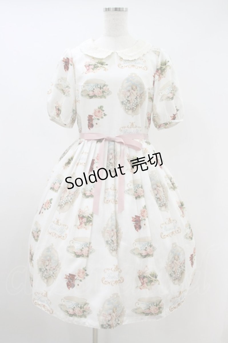 画像1: Leur Getter / Flower Angel袖付きワンピース M オフ H-26-09-17-1017-LU-OP-NS-ZH (1)