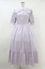 画像1: m petit by misako / AOKデシンギンガムOP M ラベンダー H-26-09-17-1027-LO-OP-NS-ZH (1)