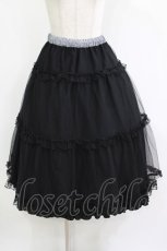画像1: m petit by misako / NINA'S/RVパニエスカート S ブラック/ブラックギンガムリバーシブル H-26-09-17-006-LO-SK-NS-ZH (1)
