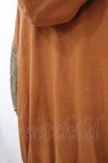 画像3: NieR Clothing / チェック切替半袖パーカー  茶 H-26-09-18-022-PU-TO-KB-ZH (3)