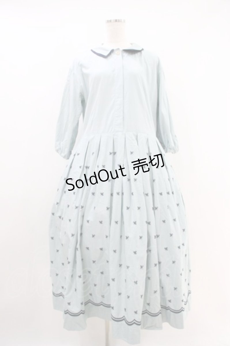 画像1: Jane Marple Dans Le Salon / Clover Embroidery Double Collarワンピース M ミント H-26-09-18-003-JM-OP-KB-ZH (1)