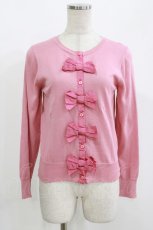 画像1: Jane Marple / リボンモチーフのカーディガン  ピンク H-26-09-18-1055-JM-TO-KB-ZH (1)