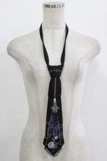 画像1: Ozz Croce / 薔薇刺繍ネクタイ  黒 H-26-09-18-1078-OO-ZA-AK-ZH (1)