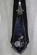 画像2: Ozz Croce / 薔薇刺繍ネクタイ  黒 H-26-09-18-1078-OO-ZA-AK-ZH (2)