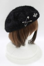 画像2: DimMoire / ロゴ刺繍ファーベレー  黒 H-26-09-18-1080-PU-AC-AK-ZH (2)