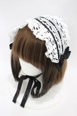 画像1: MAM MAXICIMAM / プリンセスローズヘッドドレス  ブラック/ホワイト H-26-09-20-007-LO-AC-NS-ZH (1)