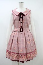 画像1: LIZ LISA / グレンチェックローズワンピース 2 ボルドー H-26-09-20-1033-LO-OP-NS-ZH (1)