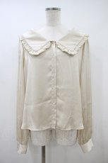 画像1: Rose Marie seoir / サテンフリルブラウス Free ベージュ H-26-09-20-1050-LO-BL-NS-ZH (1)