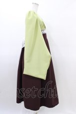 画像3: marcHenTica / 袴風ワンピースセット P グリーン/ワイン H-26-09-20-1058-LO-OP-NS-ZH (3)