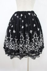 画像2: axes femme / 蝶々刺繍チュールスカート M ブラック H-26-09-20-029-AX-SK-YZ-ZH (2)