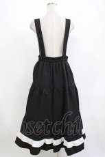 画像3: NieR Clothing / 刺繍サス付きスカート F 黒 H-26-09-21-003-PU-SK-AK-ZH (3)